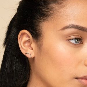 Single White Gold Tiny Hoop Earring